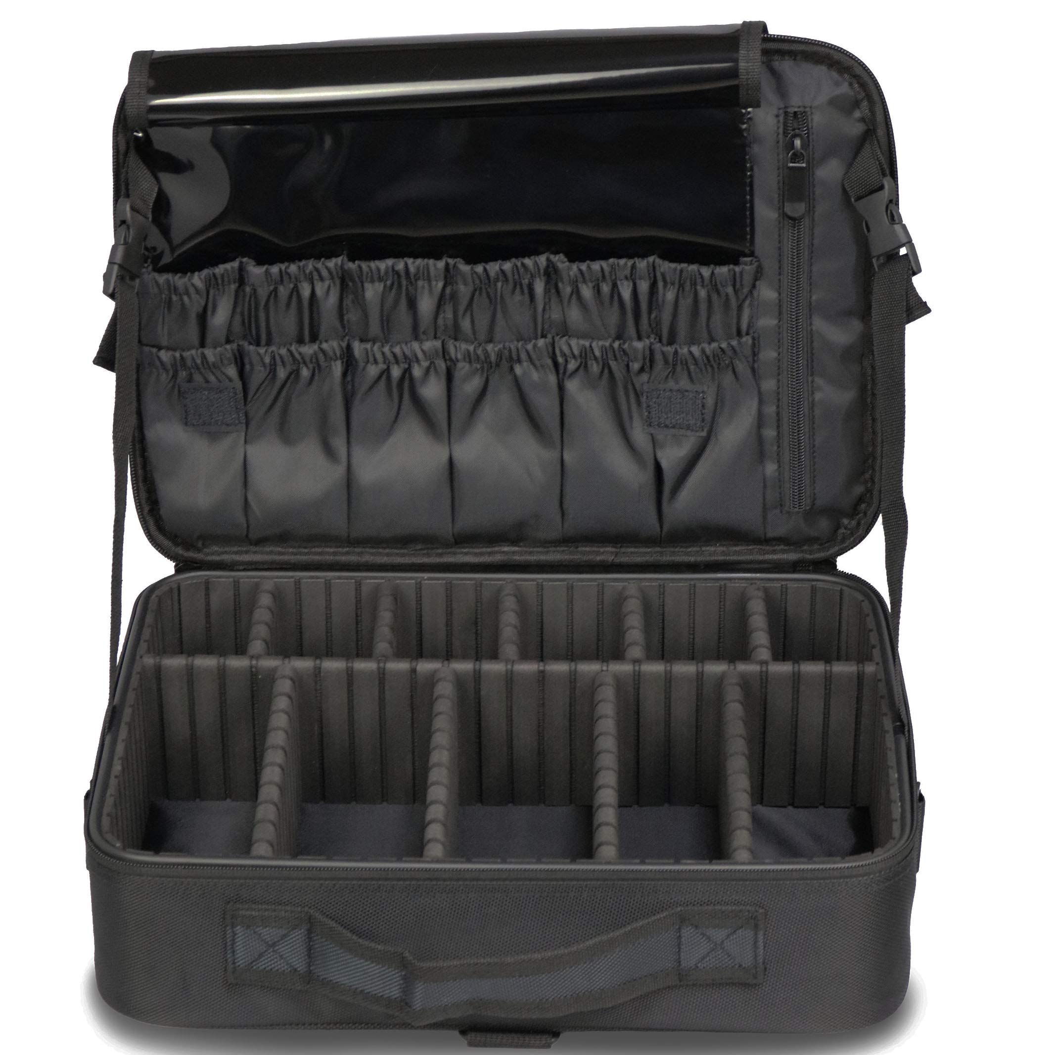 

LEAKOKUA Makeup Makeup Large Cosmetic Makeup Professional Storage Small Item Holder Box, Pouch, Capacity, Box, Pouch, Case, Portable, (Medium) чёрный