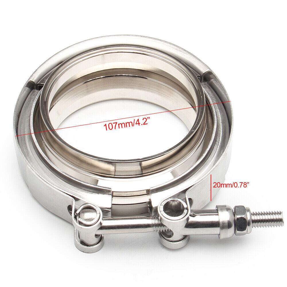 Universal 2pcs 3" V Band Stainless Steel Exhaust Clamp Kit with Mild Steel Flange Male Female For Charge Piping Exhaust Systems