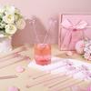 20 Pack Glass Swizzle Stick Coffee Cocktail Juice Milk Drink Swizzle Stick Pink Bow Glass Stir 7.24" For Coquette Themed Drinks,,