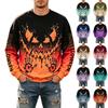 Men's Casual Halloween Printed Neck Long Sleeve Sweatshirt Pullover