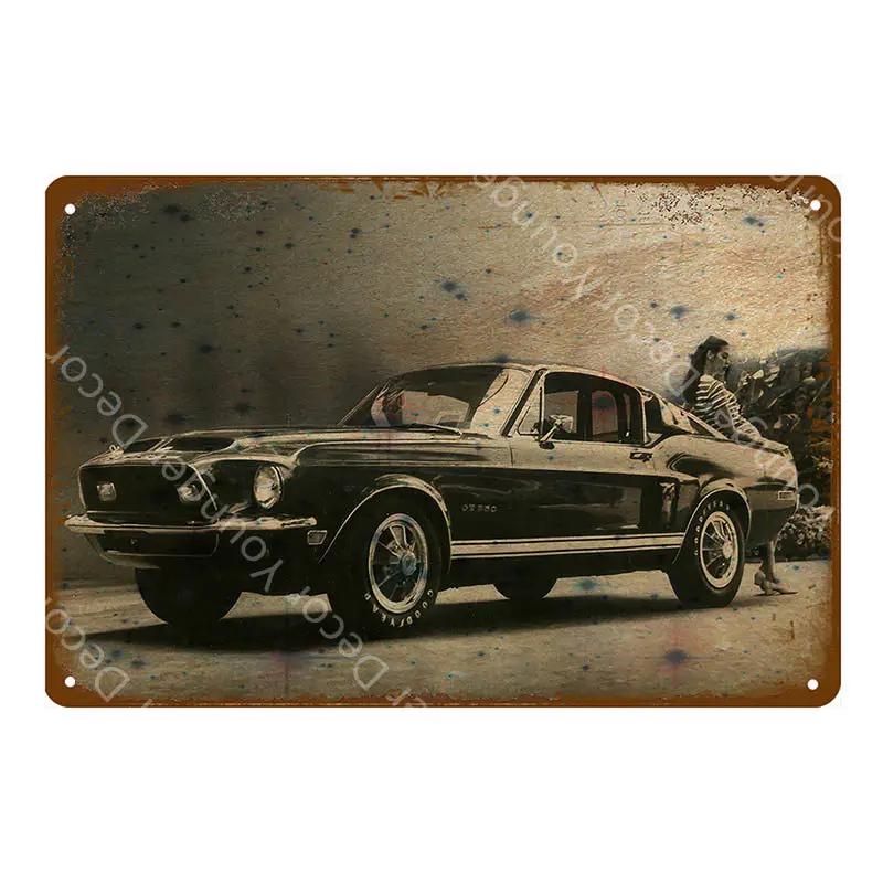 Klasické Super Závodné Auto Plagát Nástenné Umenenie Kovová Tabuľa Pre Pub Bar Klub Obývaciu Izbu Domáce Dekorácie Film Automobil Plechové Značky YI-059