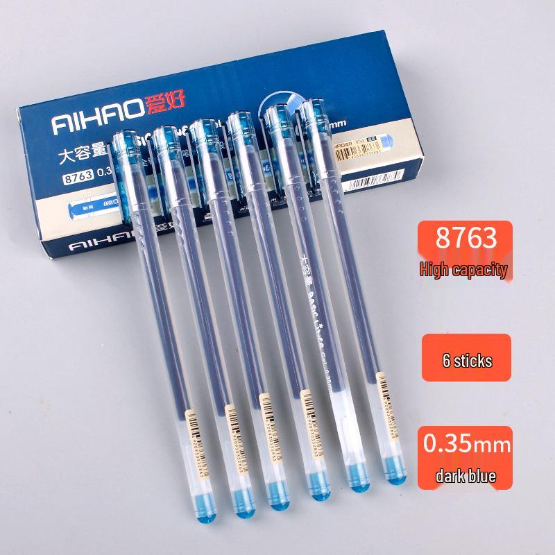 Student Use Ballpoint Pen - 0.35mm Water-Based Black, Red, Blue-Black Ink, Large Capacity