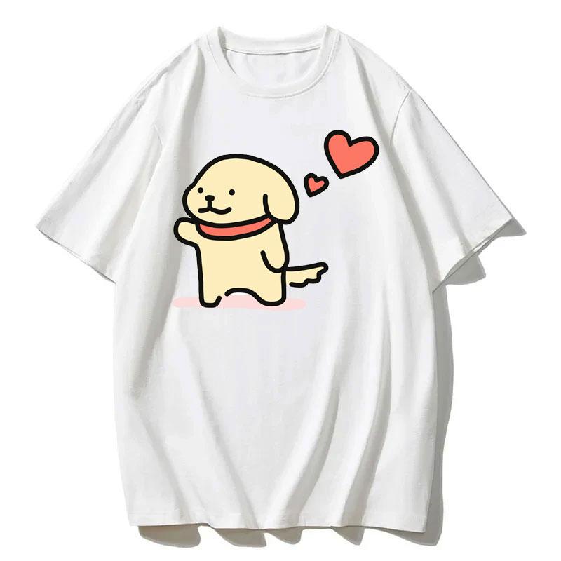 Maltese Dog Couple Cute Simple Pen Line Dog Aesthetic Clothing Unisex Style Graphic T Shirts Cartoon New in Tops Tees Tshirt