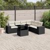 VidaXL Garden Lounge Set 7 Pcs with Cushions Black Wicker 3269186