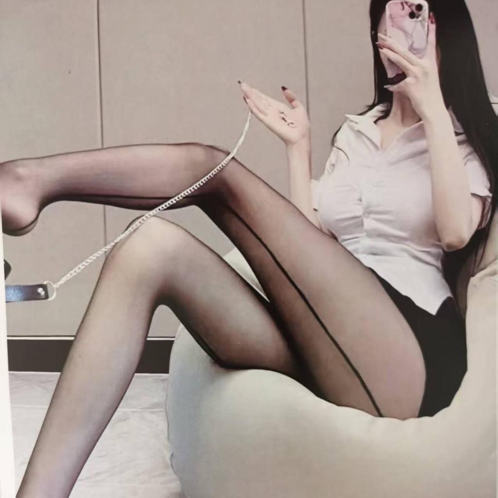 Retro Invisible Black Striped Sheer Pantyhose - Sexy Ultra-Thin Design