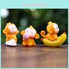 4pcs Cartoon Monkey Banana Peach Model Ornament Set For Kids And Collectors