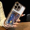 Weiche TPU-Geldbörse Kartenetui Transparente Handyhülle Für iPhone 11 12 13 14 15 16 17 Pro Max Plus Air Clear Bumper Rückseiten Hüllen Abdeckung