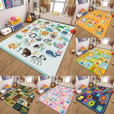 Cartoon Alphabet Animal Pattern Carpet Kids Early Education Soft Anti Fall Protection Mat Suitable For Kids Room Bedroom