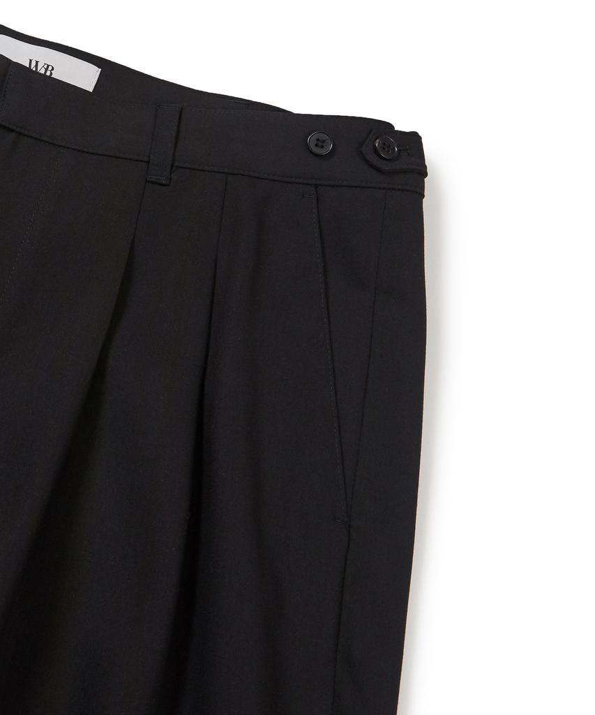 WEST GRAND BOULEVARD Libre Wide Two-Tuck Wool Blended Slacks Black