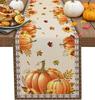 Fall Pumpkin Maple Leaves Table Runner Holiday Party Decor Washable Kitchen Dining Table Runner Autumn Thanksgiving Decorations
