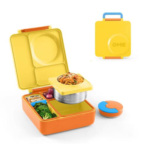 (Sunshine) - Omiebox Hot Cold Bento Box with Insulated Thermos For Kids Lunch, Sunshine