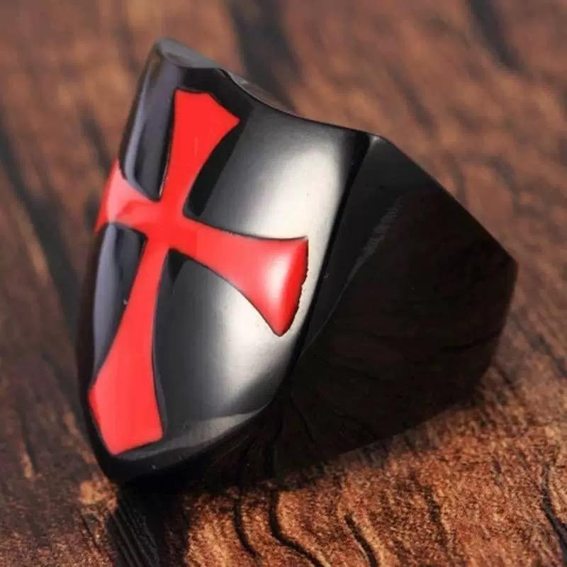 

316L Stainless Steel Jewelry Punk Style Black Plated Cross Ring 7