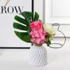 Nordic Flower Plastic Vase White Imitation Ceramic Flower Pot Water Ripples Vase Home Basket Decor for Flower Decoration
