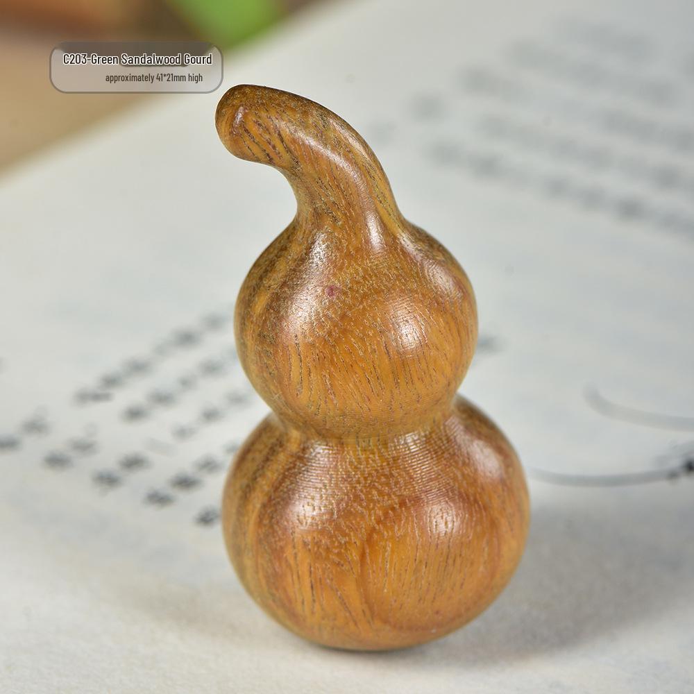 Red Sandalwood Gourd Handheld Ornament - Green Sandalwood Fu Lu Wooden Pendant Craft