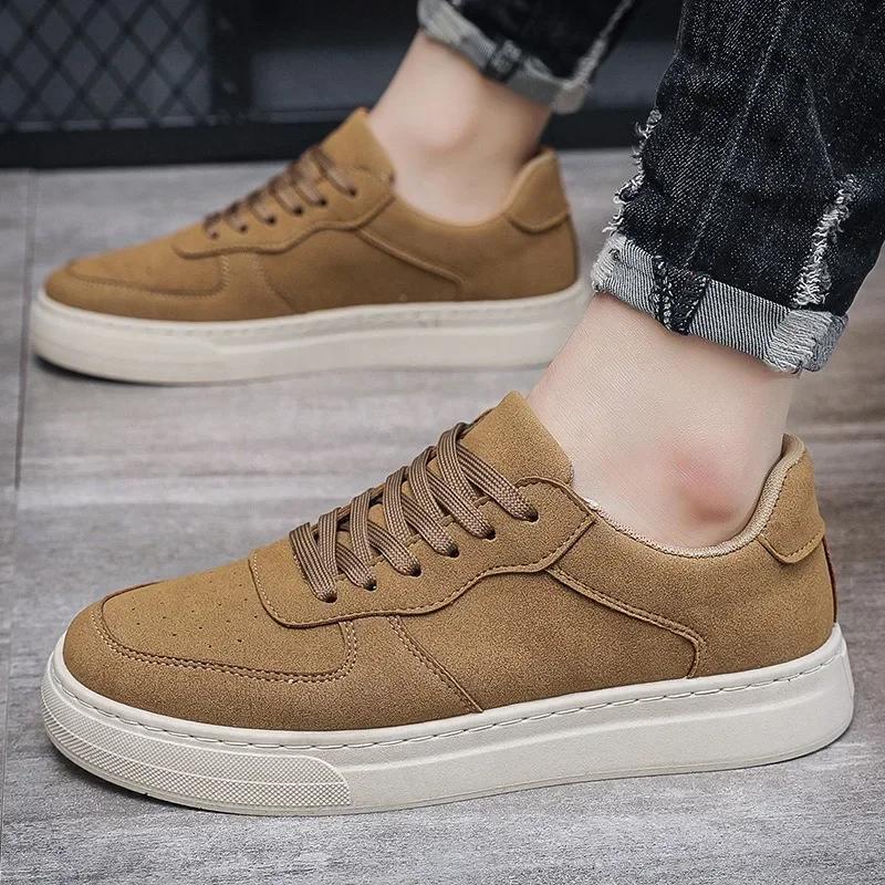 Green Men Casual Shoes Flat Shoes 2025 Autumn Lace Up Walking Leisure Running Sneakers Male Youth Board Shoes Chaussure Homme
