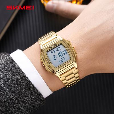 Men's Multifunctional Electronic Watch Fashion Square Steel Belt Watch Men's Student Electronic Watch