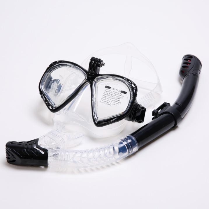 Unisex Anti-Fog Silicone Snorkeling Mask Set with Large Frame One Size