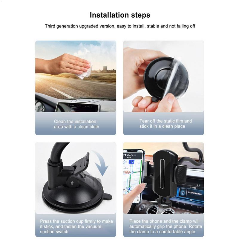 Auto Windshield Phone Holder In Car Mount Stand For Cellphone Car Mobile Support Rotating Adjustable Car Smartphone Holder