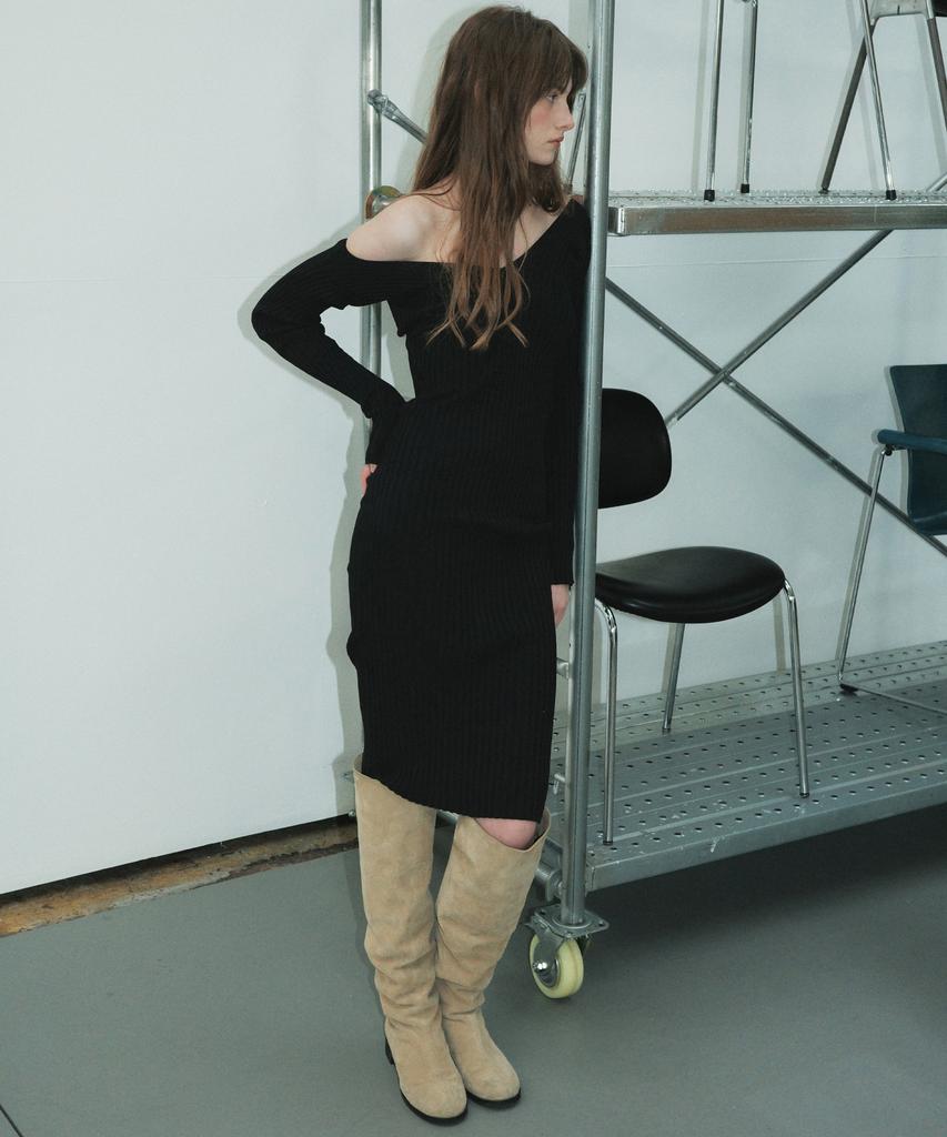 Cita Merry Ribbed Knit Dress_Ctop716(Black)