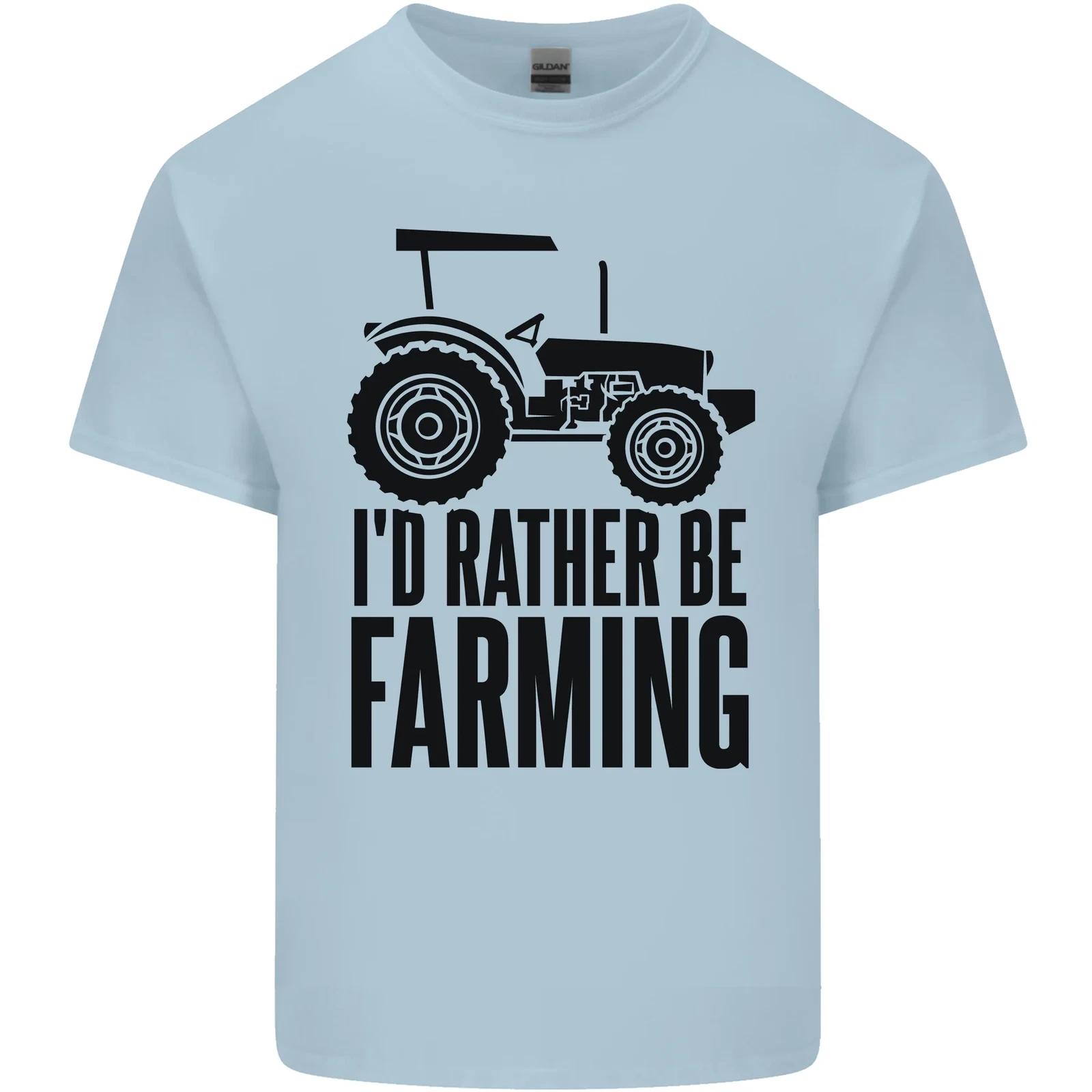 I d Rather Be Farming Farmer Tractor Kids T-Shirt Childrens S