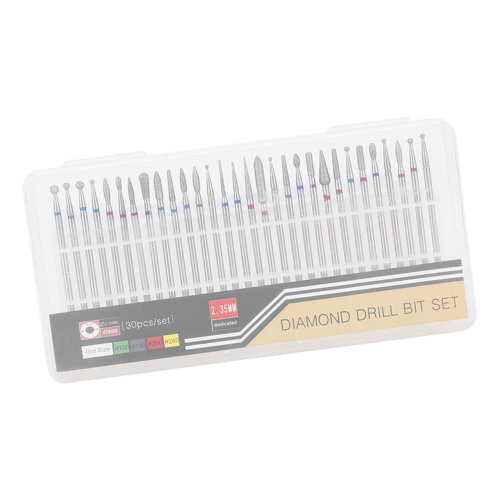

30шт. набор алмазных шлифовальных головок для маникюрного дизайна, набор для полировки, аксессуары для маникюрного аппарата A