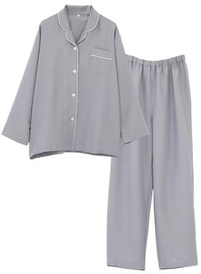 Kaituck Family Women's Relaxed Pajamas, Loungewear, Soft Korean Style, Muted Color, Open Front, Long Sleeves, Spring/Autumn (L, Charcoal)