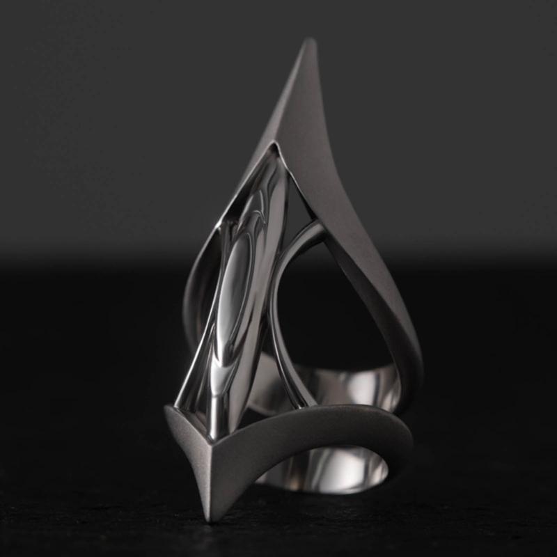 Scepter Hollow Barbed Fangs Ring for Women Gold Silver Rings Fashion Novel Niche High-grade Sense Open Finger Ring