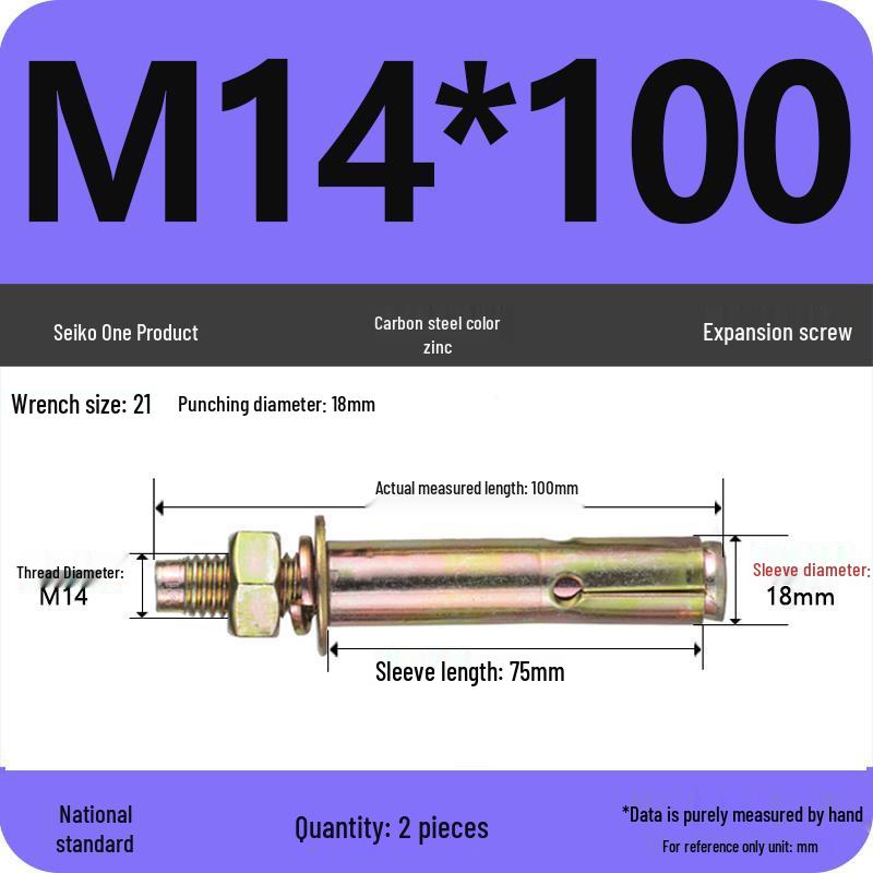Nationaler Standard Verzinkter Spreizdübel M6-M12 mm
