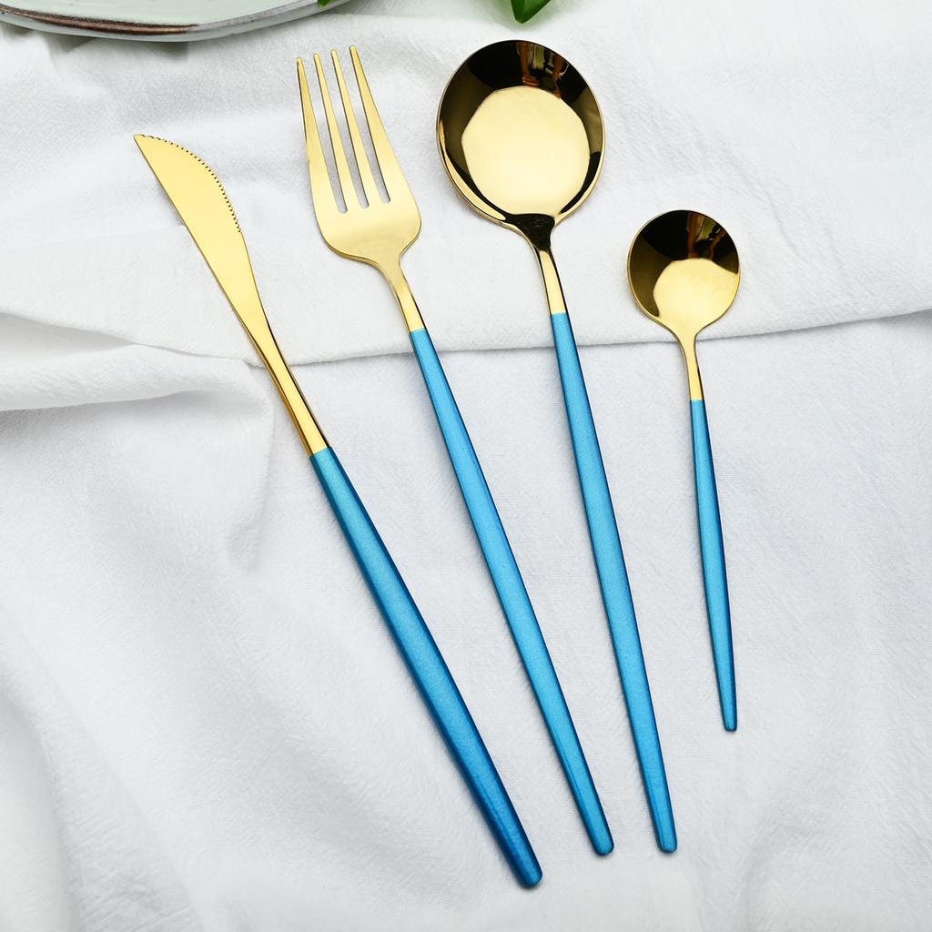 Купить 16 шт., обеденный нож, вилка, кофейная ложка, набор столовых ...