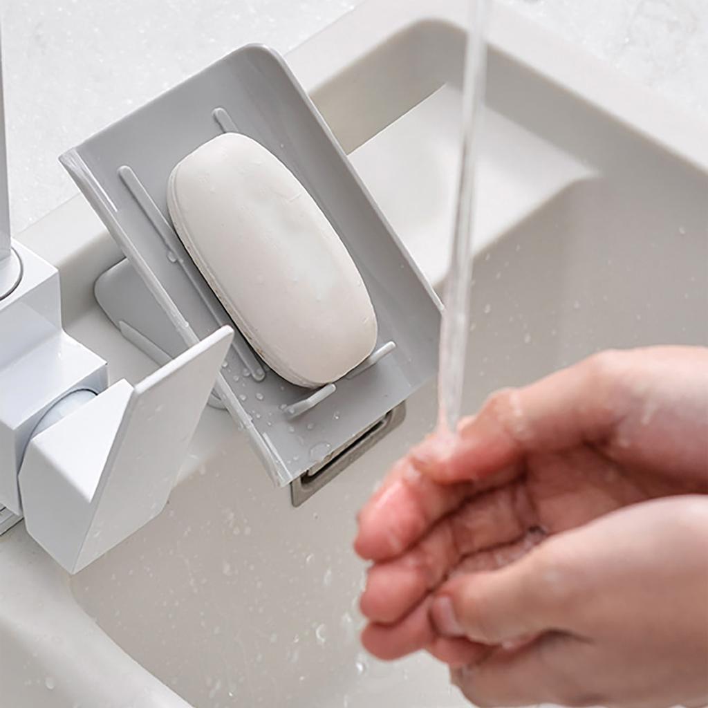 1pc- Creative Color Random Bathroom Shower Soap Holder Suction Cup Water-Free Drain Storage Box for Kitchen