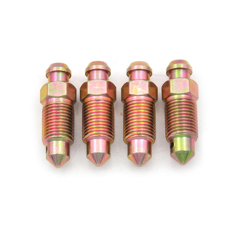 4ks M10 X 1,0 mm Motocyklový motocykl Brzdový třmen Ocelová odvzdušňovací šroubová vsuvka
