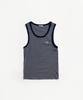 Ssississieseu Navy Stripe Oval Sleeveless Top