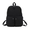 Schoolbag Backpack Korean Version Solid Color Texture Leisure Outdoor Travel Backpack Large Capacity Student Schoolbag Leisure Travel