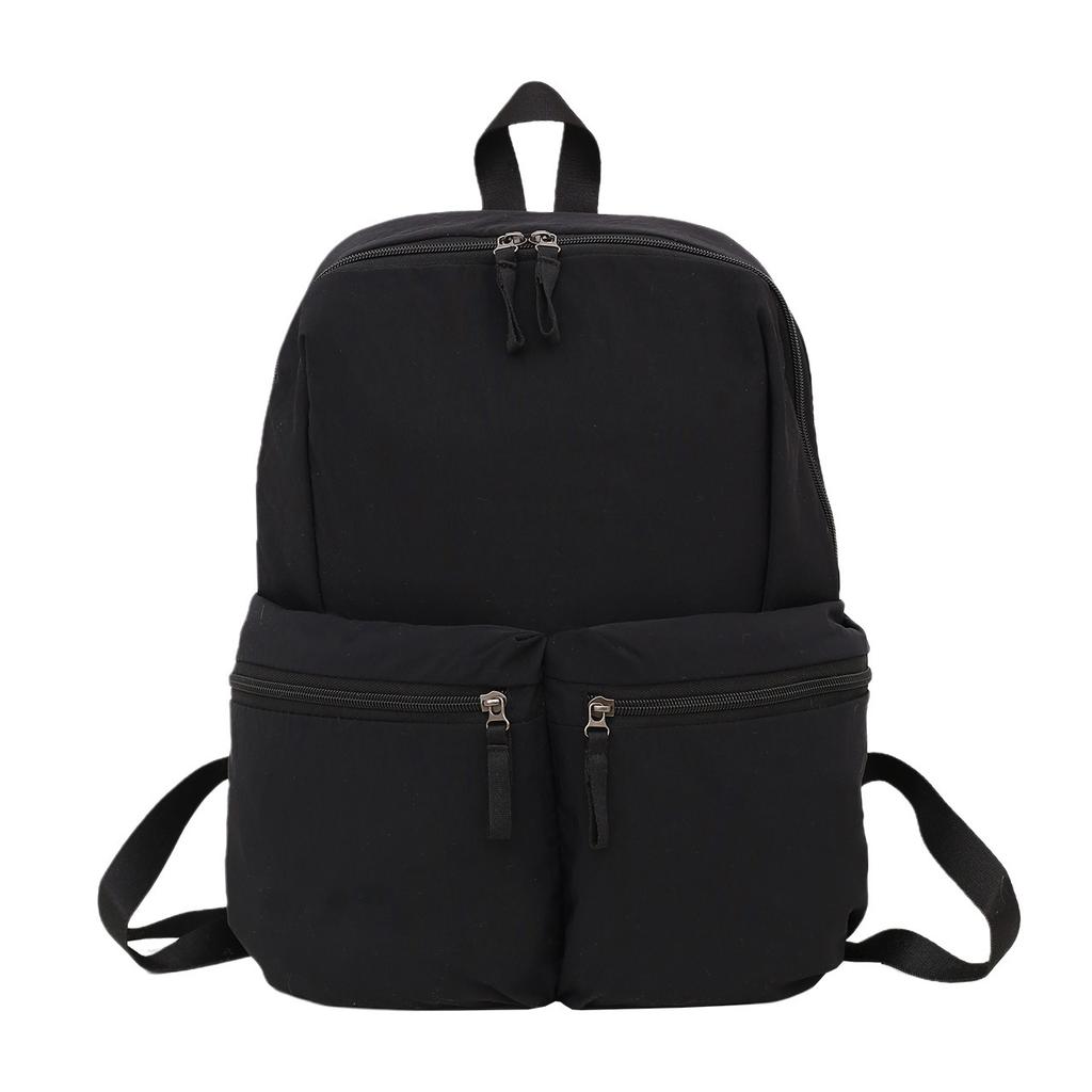 Schoolbag Backpack Korean Version Solid Color Texture Leisure Outdoor Travel Backpack Large Capacity Student Schoolbag Leisure Travel