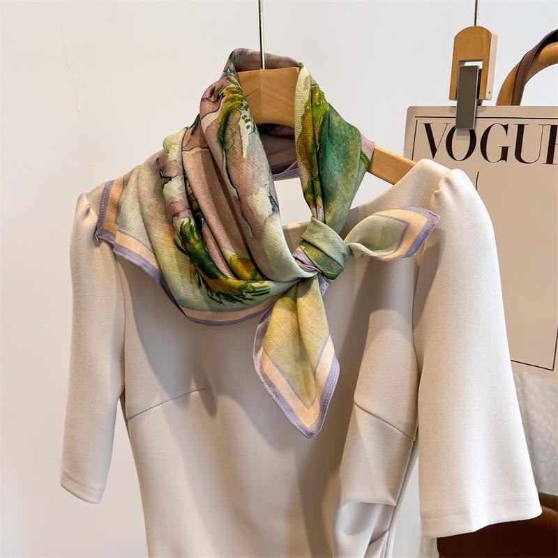 Women S Fashion Small Square Scarf For Spring Autumn Neck Protection