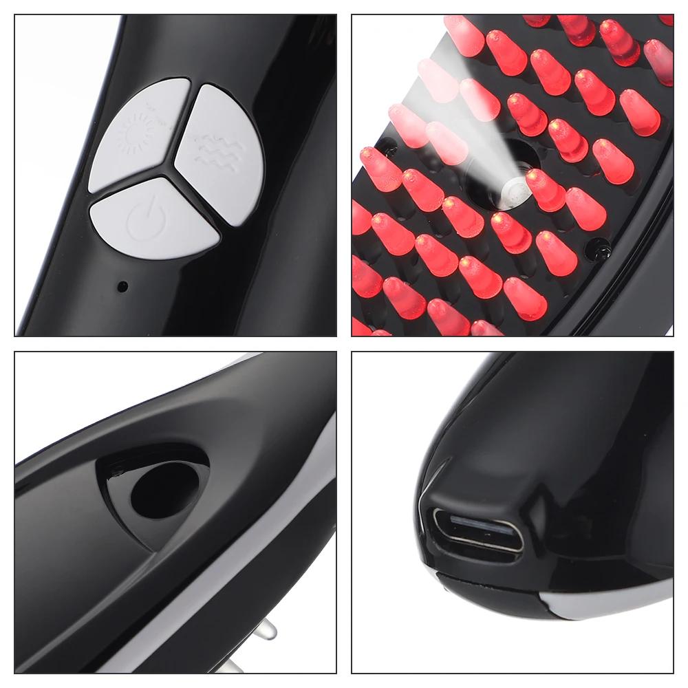 Electric Spray Massage Comb Red Blue Light Vibrating Scalp Massager Nano Scalp Medicated Misting Comb Anti Hair Loss Care Tool