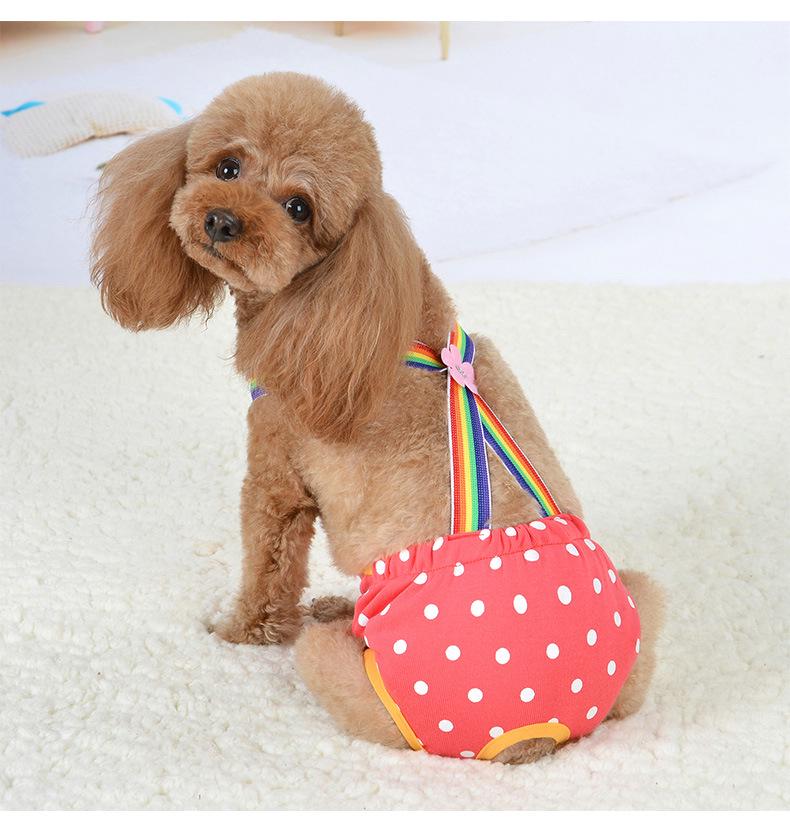 New Cute Dog Harness Diaper Adjustable Straps Female Dog Heat Pants Anti Harassment Safety Underwear Comfy Breathable DogClothes