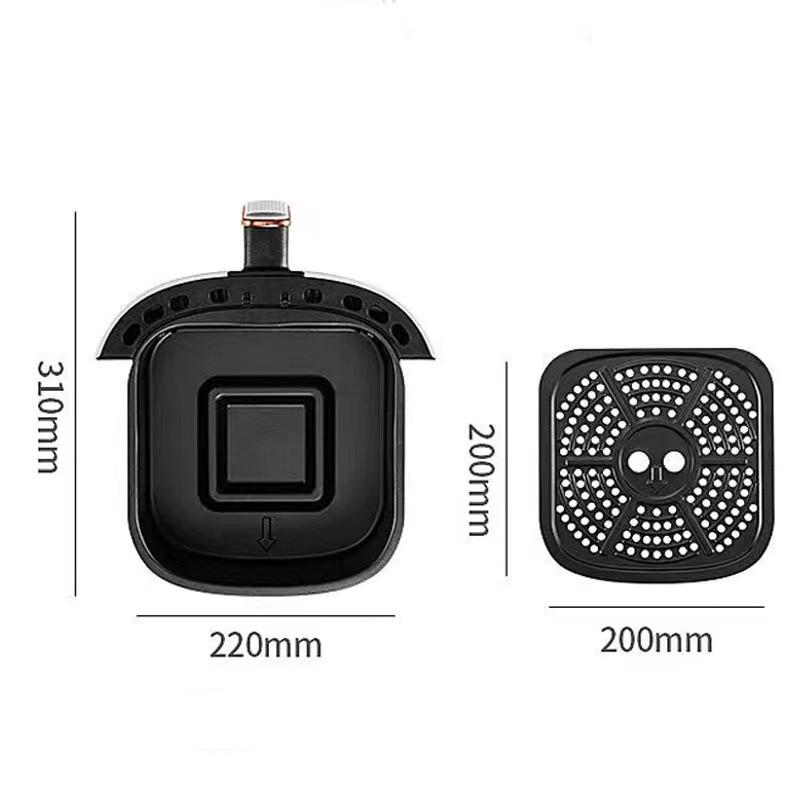 8L 360 ° Large Capacity 1350W Digital Screen Control Visible Window Three-dimensional Circulation Air Fryer