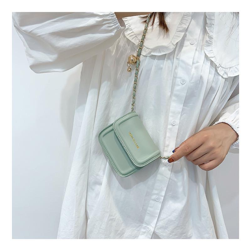 Mini Faux Leather Chain Shoulder Bag for Women, Small Square Phone Crossbody Purse, Compact Fashion Handbag