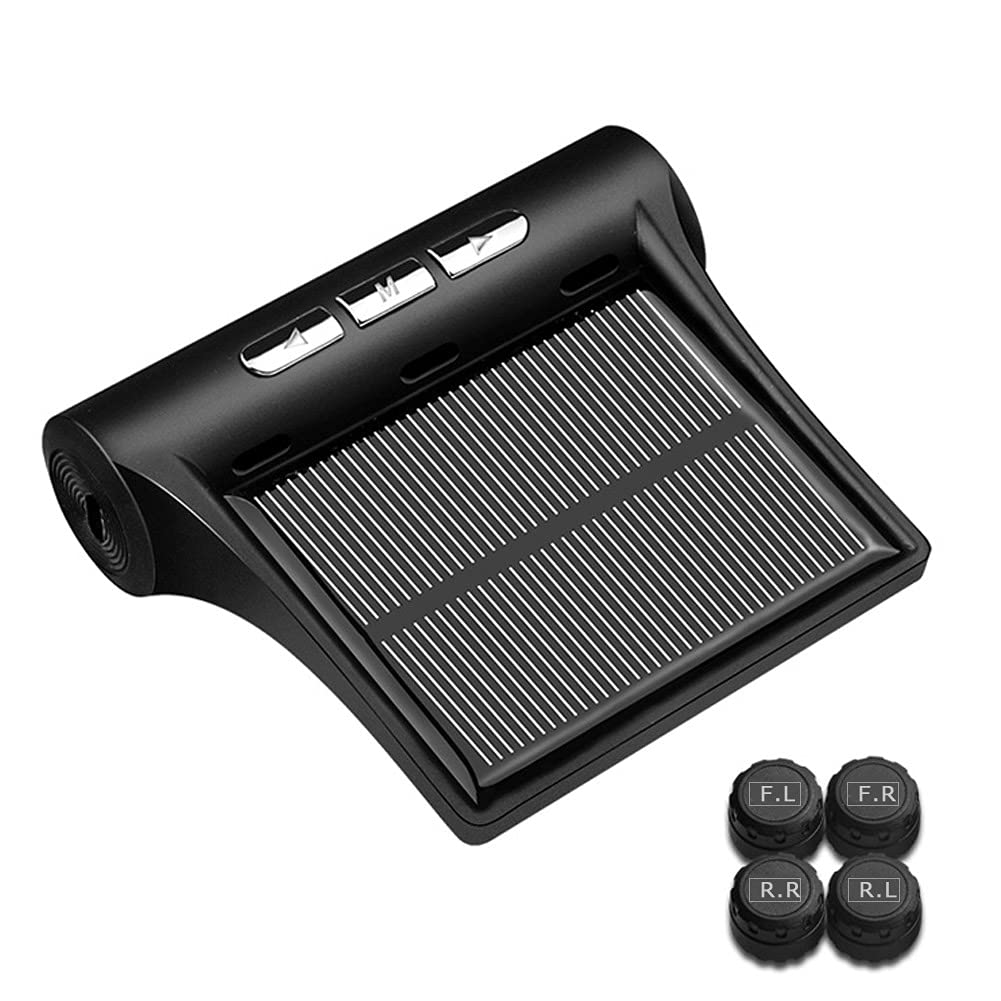 Negotrztna TPMS Tire Pressure Monitor, Air Pressure/Temperature Monitor, Solar Energy/USB Double Charging, Vibration Detection