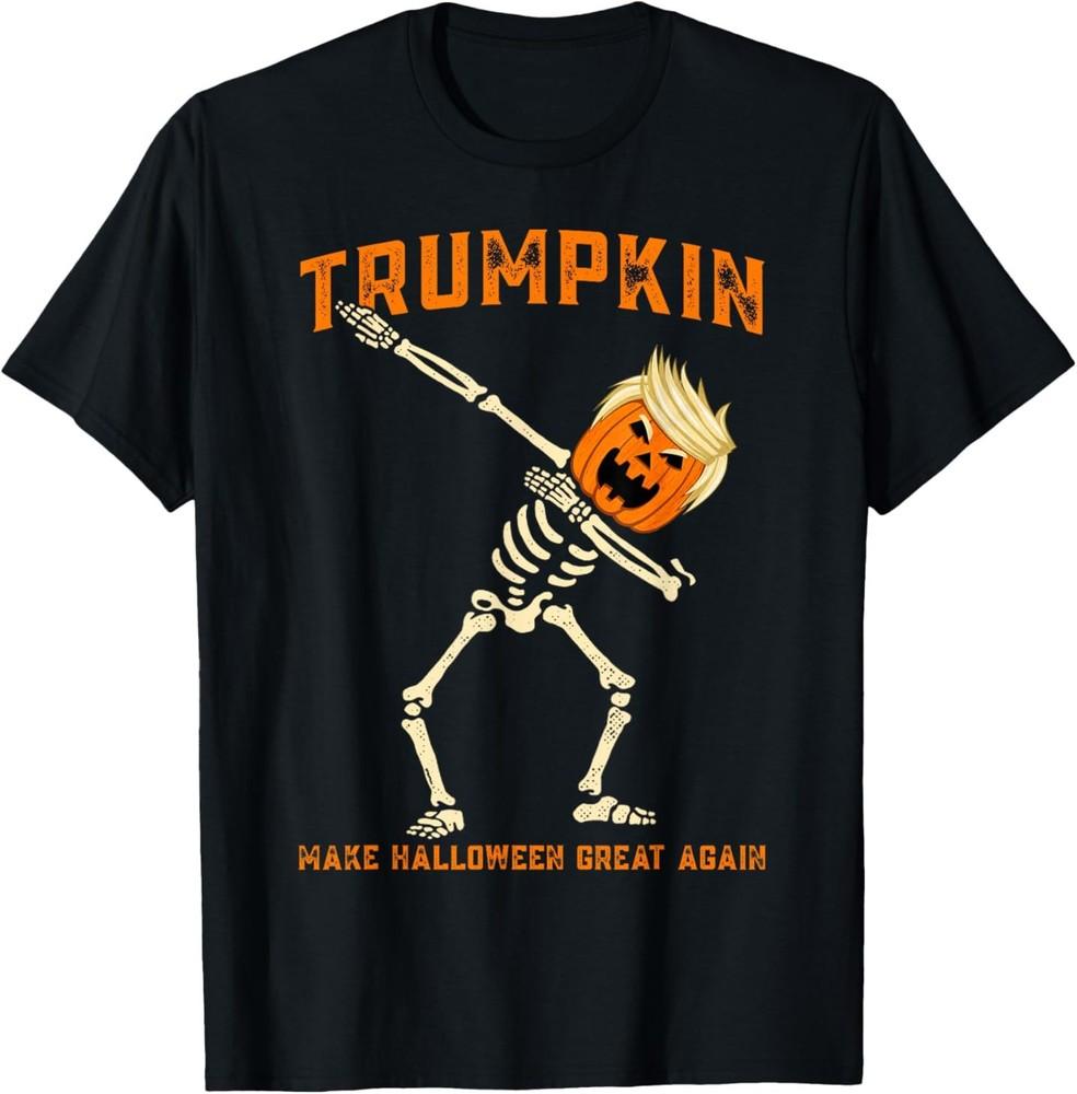 Dabbing Skeleton Trump Trumpkin Make Halloween Great Again T-Shirt Unisex T-Shirt S