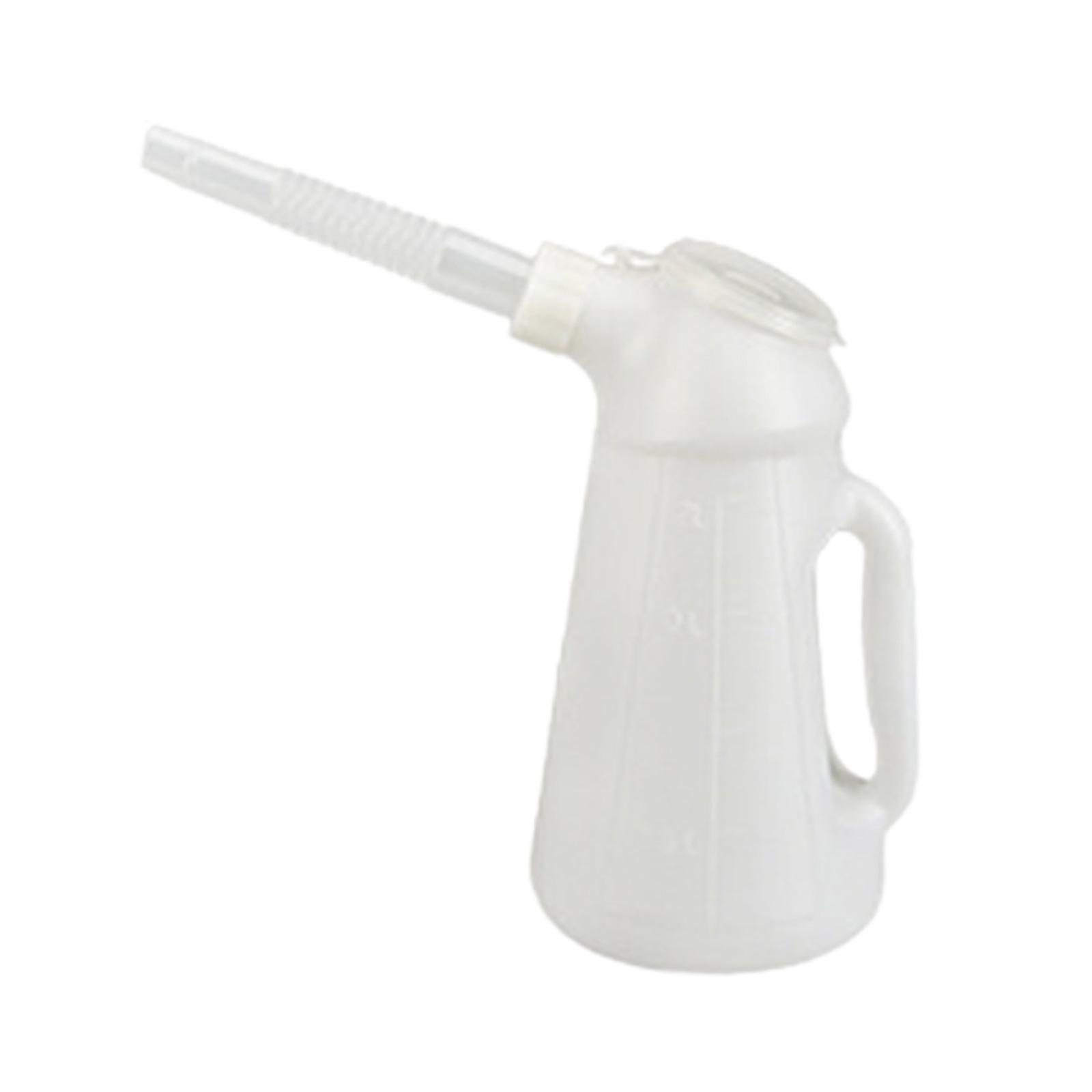 Oil Jug with Spout Impact Resistant Oil Measuring Container Dustproof Cover for Auto Engine Oil Refills and Storage
