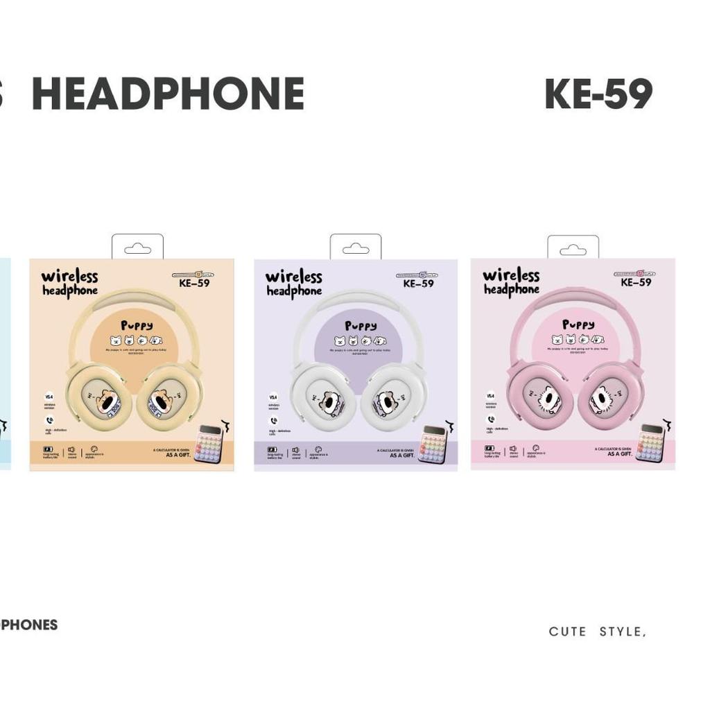 KE59 Cross New Over-Ear Bluetooth Stereo Headset - Fresh Simple Style for Computer