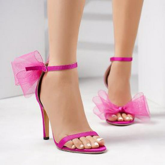 

Летние женские туфли-стилетто 2023 года с металлической цепочкой и дизайном с одним ремешком 40 горячий розовый