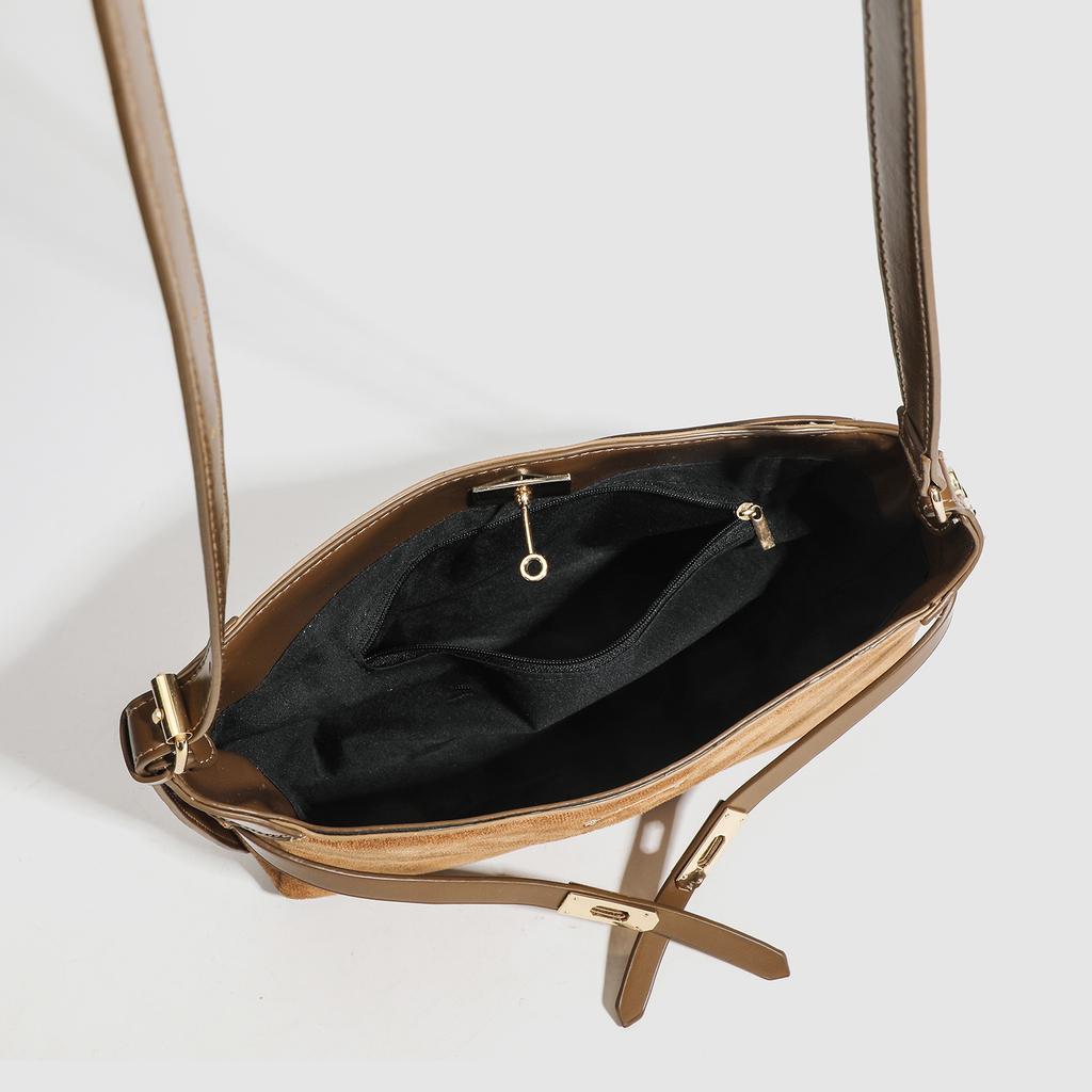 Retro Matte Texture Underarm Bag Women'S Light Luxury Soft Surface Shoulder Messenger Bag Niche Design Kelly Bag