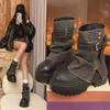Ankle Boots for Women Cowboy Flats Platform Shoes  Fashion Designer Zipper Winter Gothic Boots New Walking Dress Mujer Botas