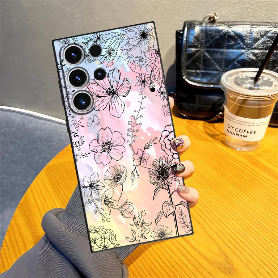 Retro Butterfly Flower Funda Phone Cover Case for Samsung Galaxy S26 Ultra S21 FE S20 Ultra S24 Note 20 8 9 10 S23 S10 S9 S25