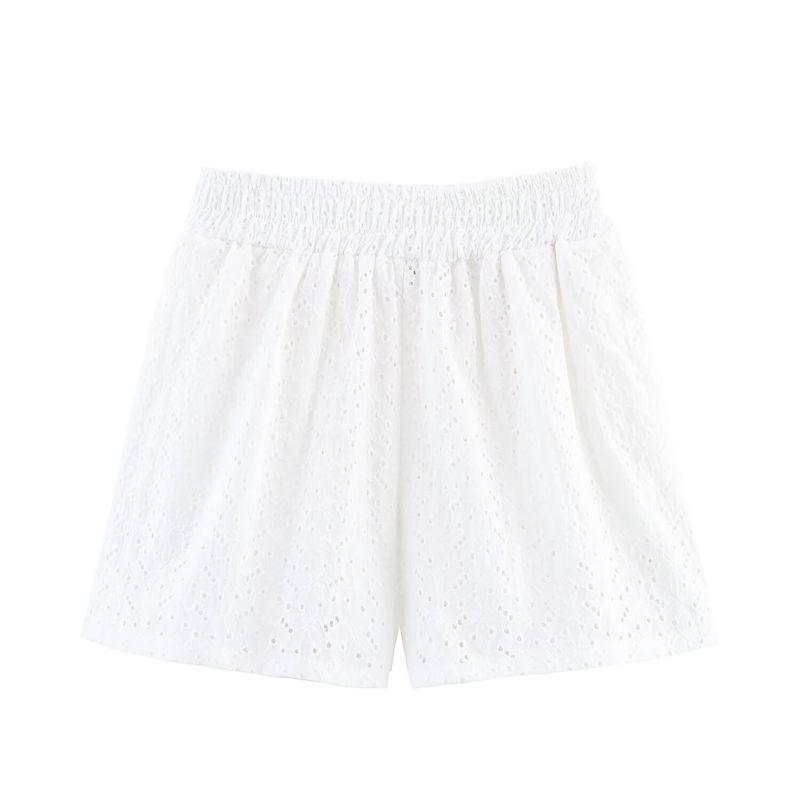 

Kaslead Новая женская одежда Западный стиль Мода Ажурная вышивка Повседневные шорты 8073186 White L