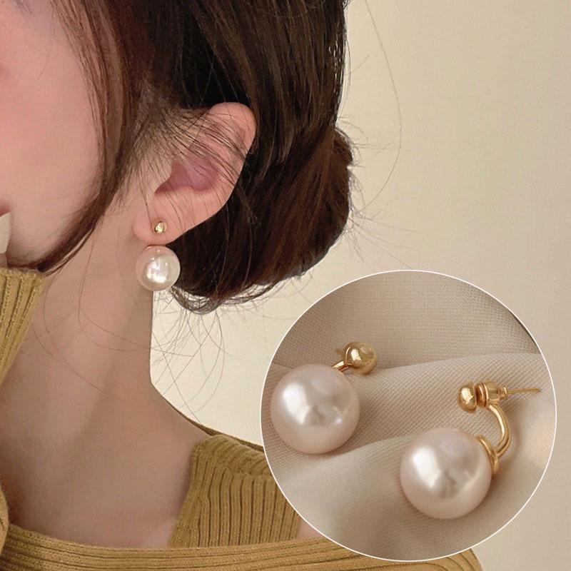 Geometrische Minimalistische Retro Damen Runde Kugel Ohrklemmen - Trendige Nischendesign Ohrringe