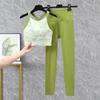 Ruched Yoga Suit Set: Yoga Top, Hip-Lifting High-Waisted Leggings, Fitness Bra